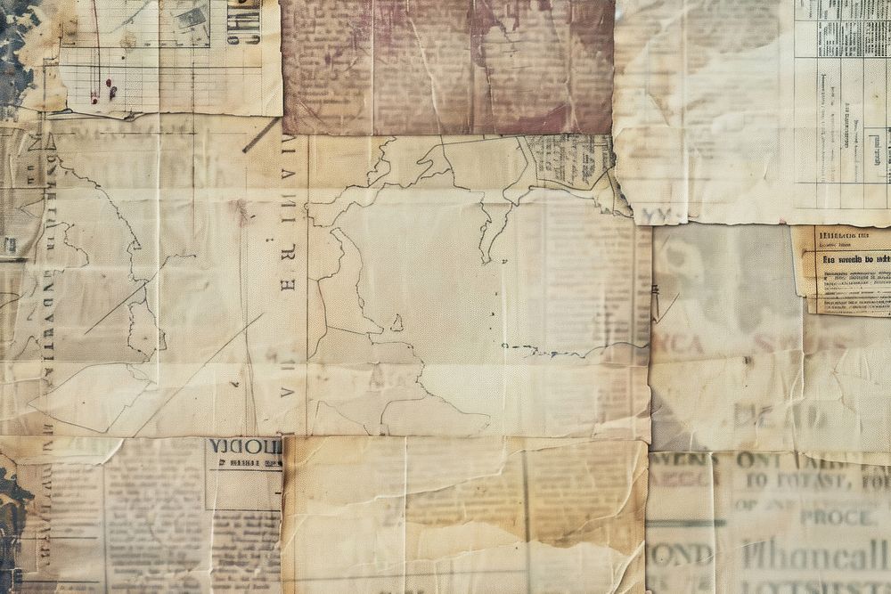 Old map ephemera border backgrounds newspaper drawing.
