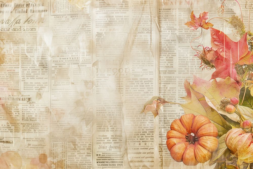 Thanksgiving harvest ephemera border backgrounds newspaper flower.