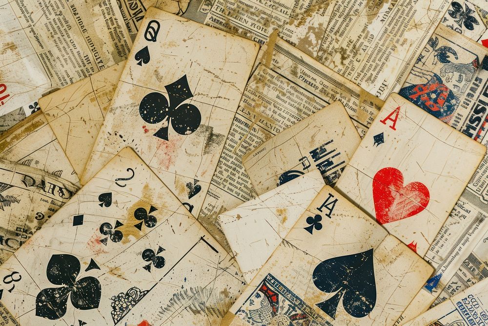 Gambling casino ephemera border paper backgrounds text.