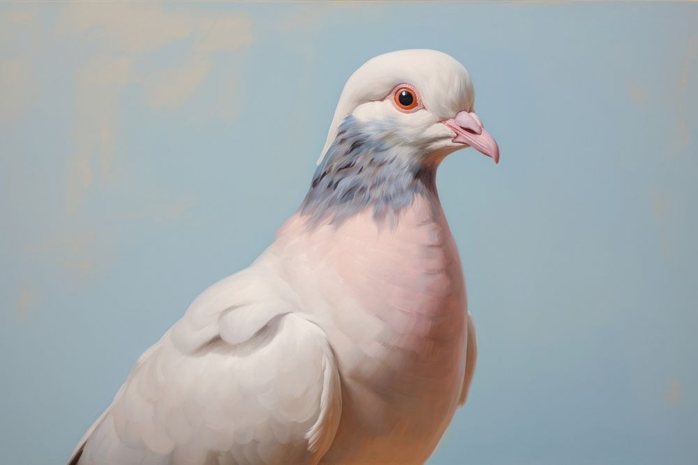 Close up on pale a pigeon animal bird wildlife.