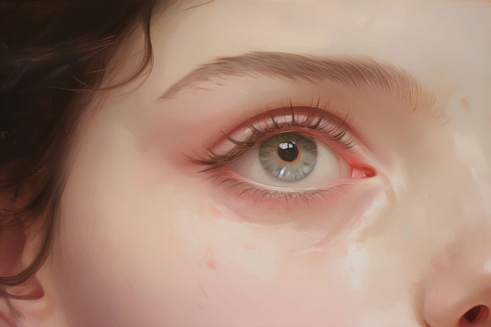 Close up on pale a cosmetic painting portrait skin.
