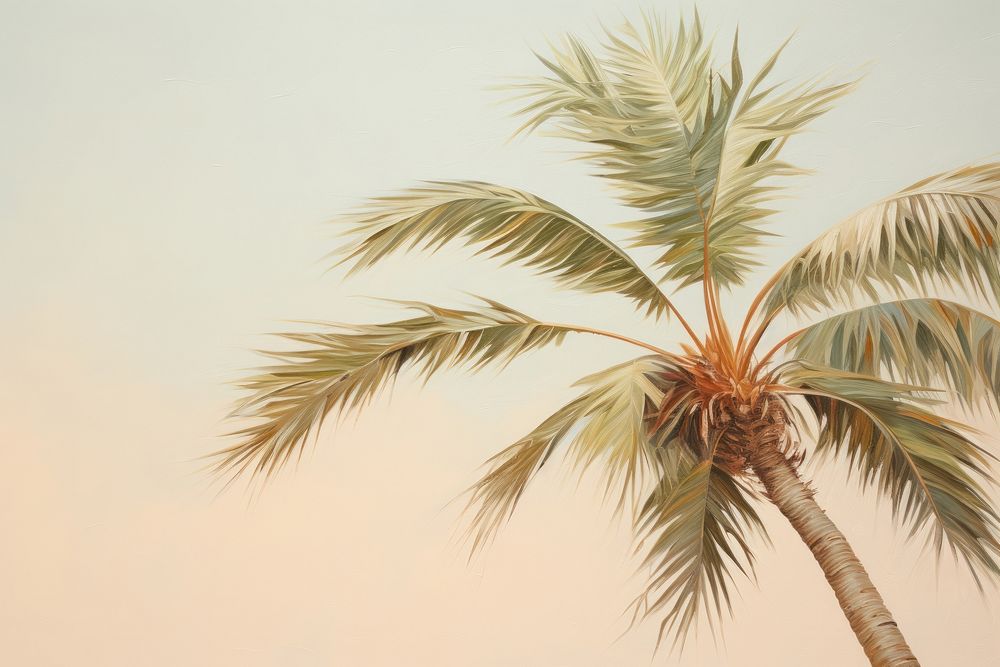 Close up on pale Palm tree backgrounds plant tranquility.