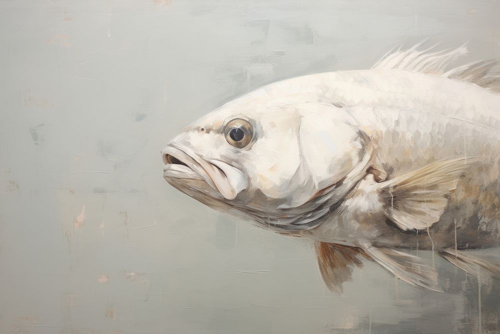 Close up on pale Fish fish painting animal.