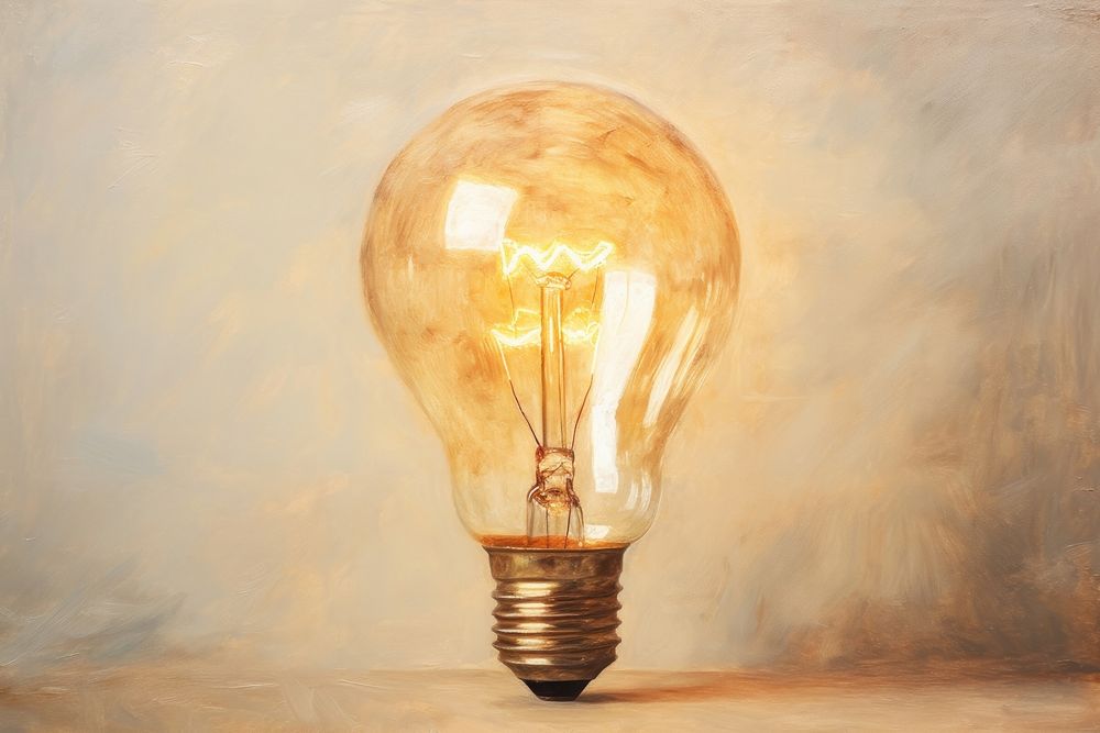 Close up on pale a light bulb lightbulb painting electricity.