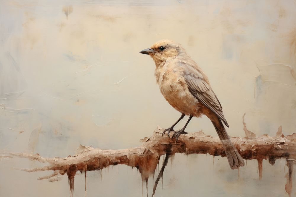 Close up on pale Bird painting bird animal.