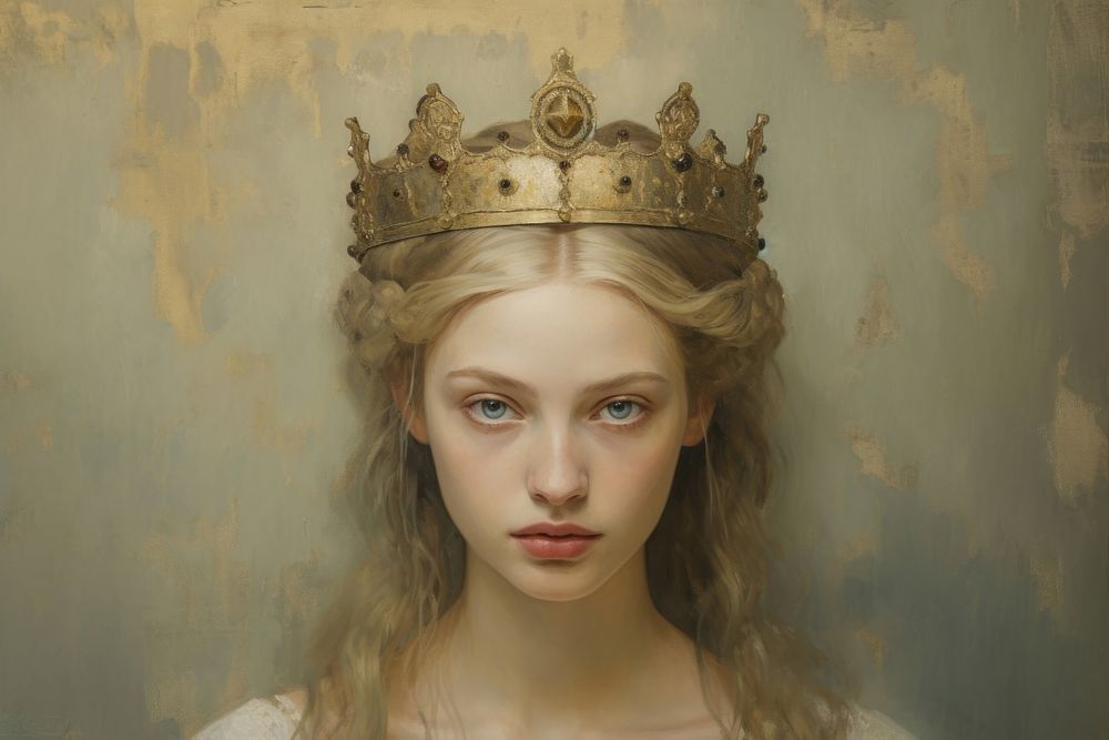 Close up on pale woman Crown crown painting adult.