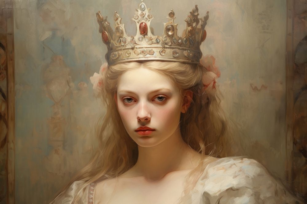Close up on pale woman Crown painting crown adult.