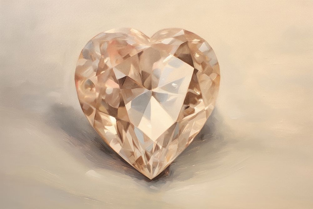 Close up on pale diamon Heart gemstone jewelry diamond.