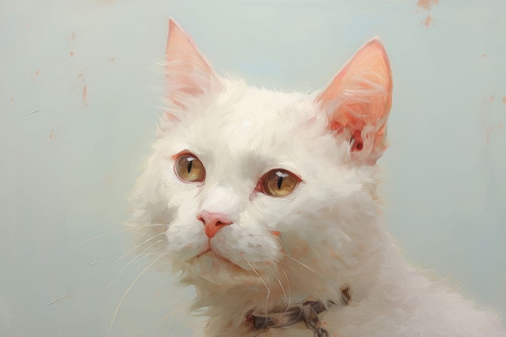 Close up on pale Cat painting animal mammal.