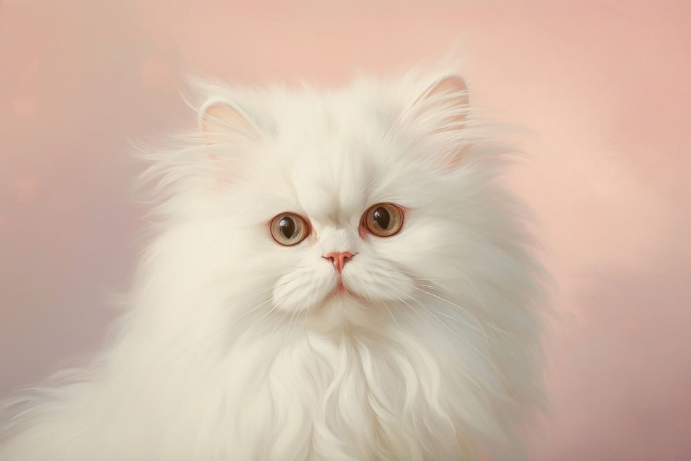 Close up on pale Persian cat mammal animal pet.
