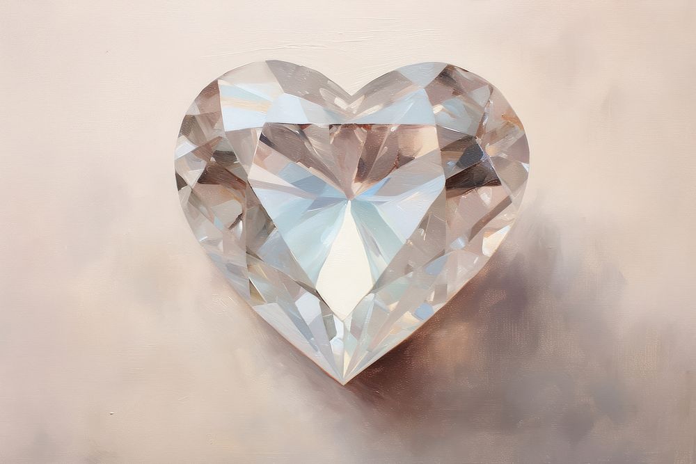 Close up on pale diamon Heart backgrounds gemstone jewelry.