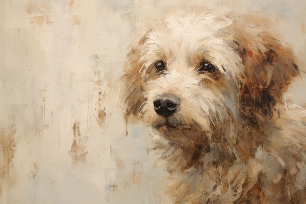 Close up on pale Dog painting dog backgrounds.