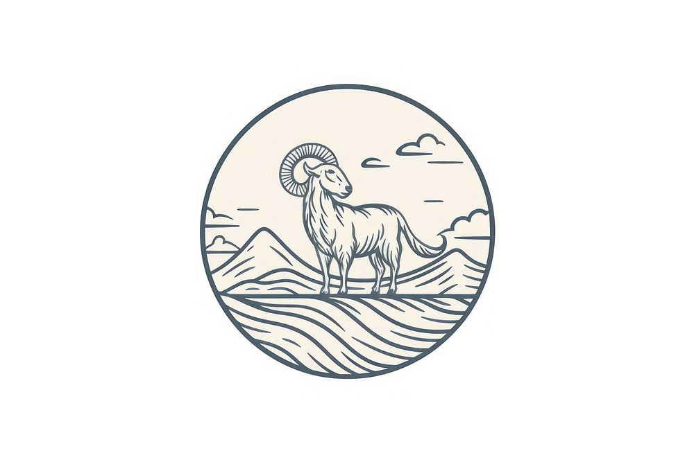 Capricorn Zodiac icon drawing sketch animal.