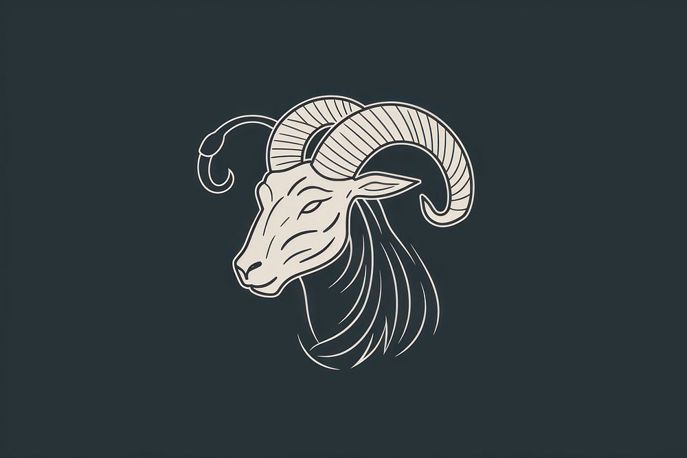 Capricorn Zodiac icon livestock animal mammal.