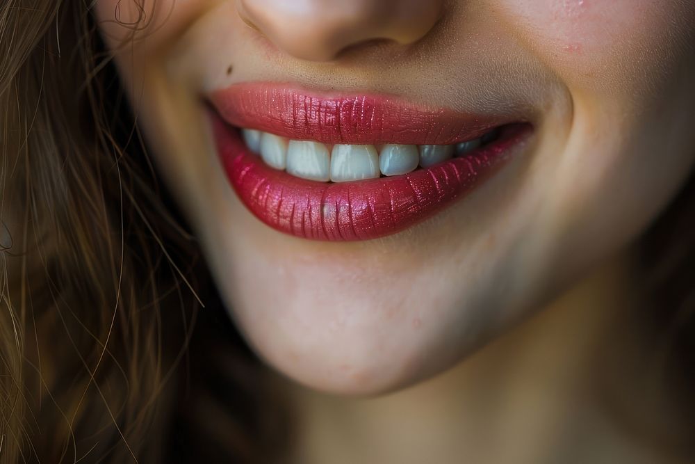 Woman smile teeth skin lip hairstyle.
