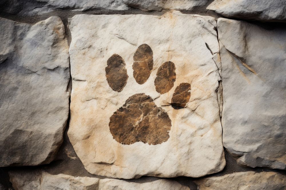 Dinosaur paw print fossil rock backgrounds.