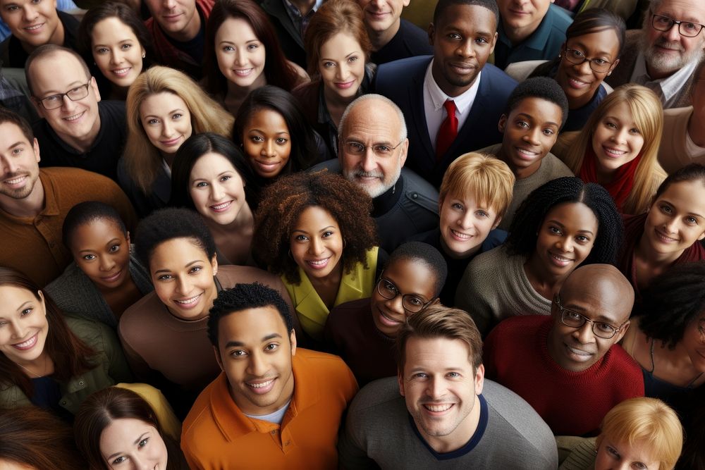 Diverse people looking up adult togetherness backgrounds.