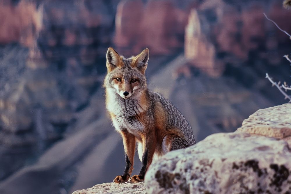 Gray fox wildlife animal mammal.