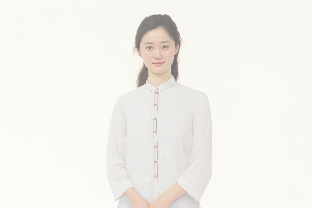Young lady sleeve blouse adult.