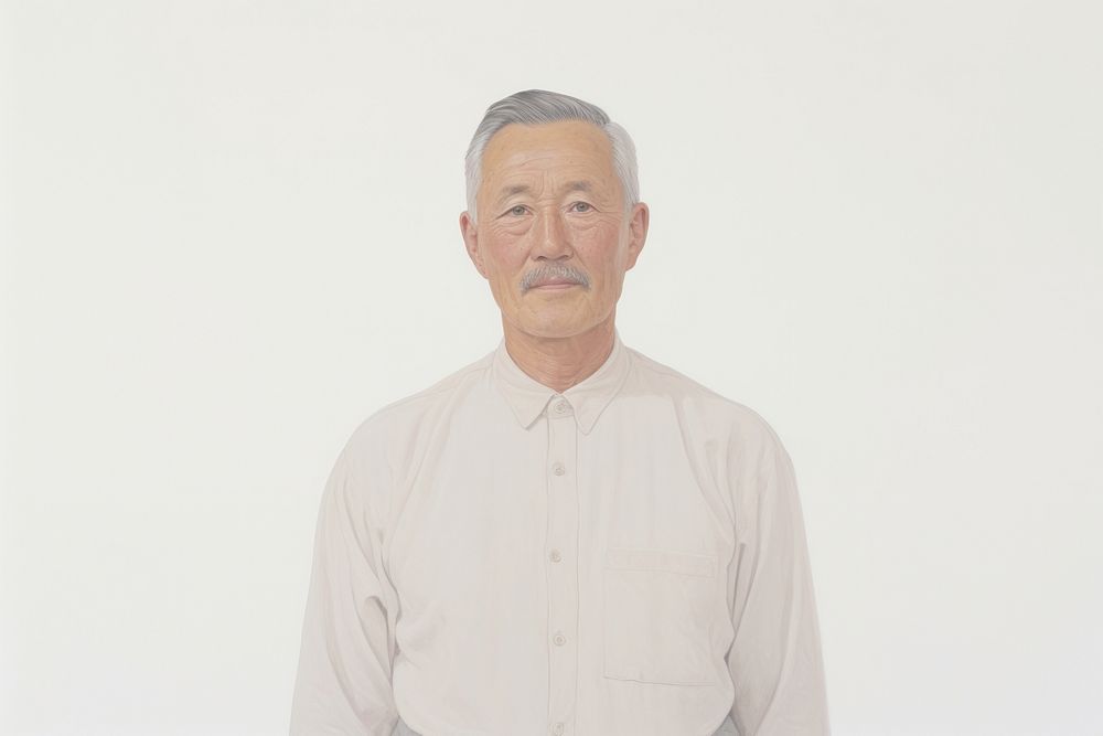 Grandfather portrait adult white background.