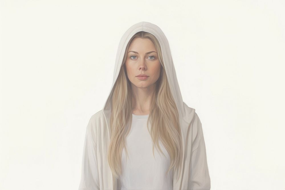 White Witch portrait fashion hood.