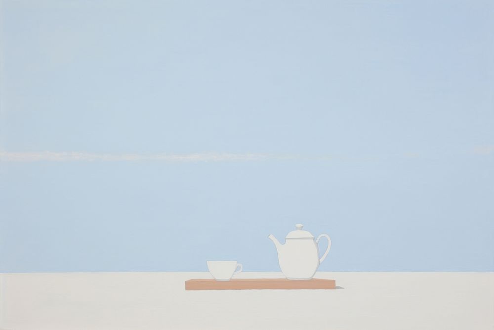 Tea painting teapot white.