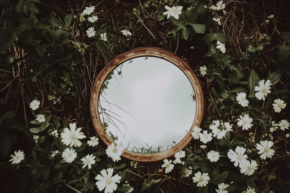 Wildflowers wreath frame photo tranquility photography.