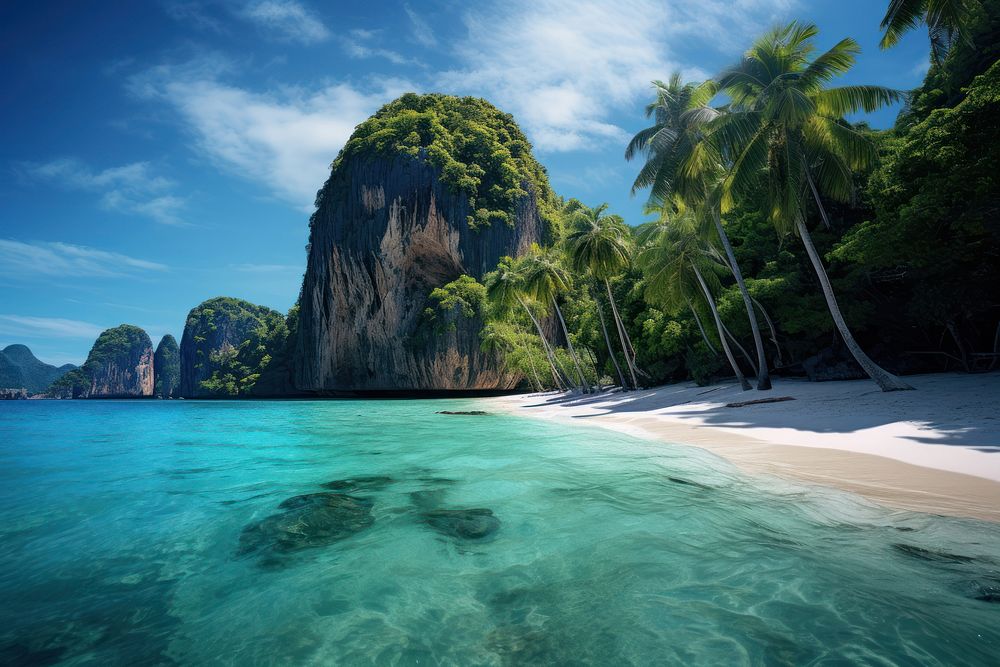 Tropical island in thailand landscape panoramic outdoors.