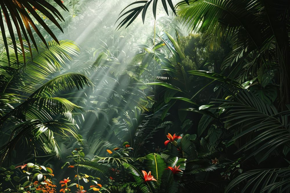 Tropical plants vegetation outdoors tropics.