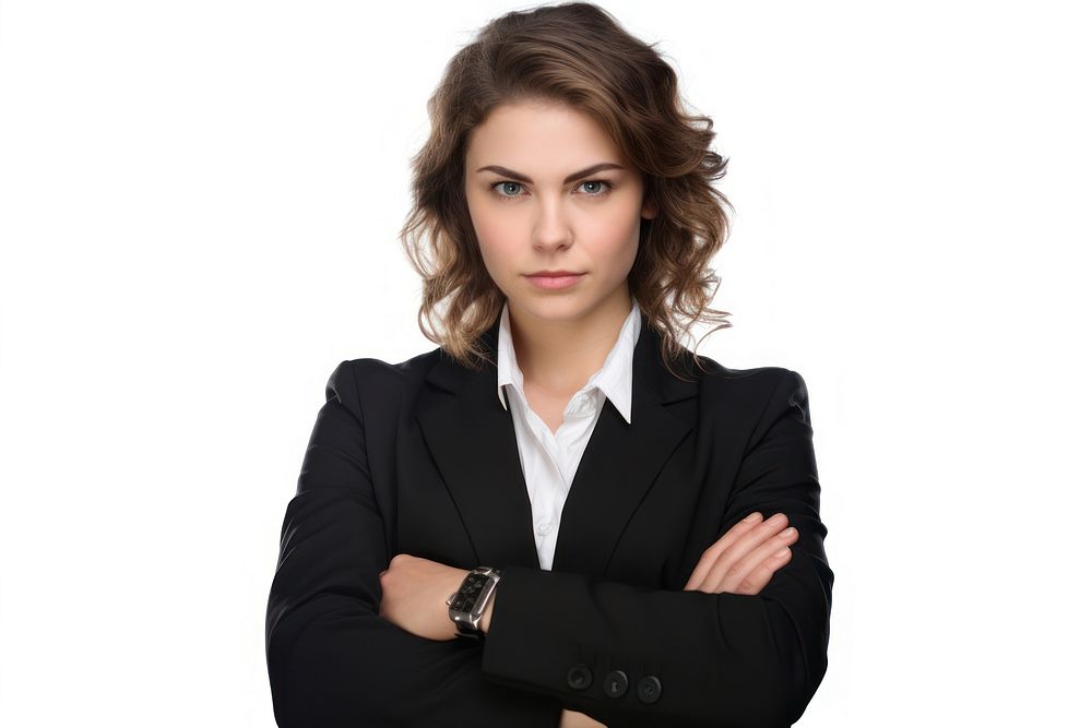 Arms crossed business woman portrait adult photo.