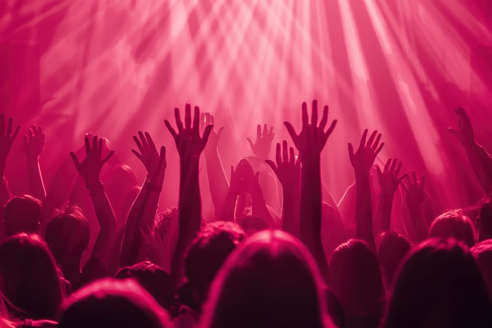 Audience at a concert nightclub music light.