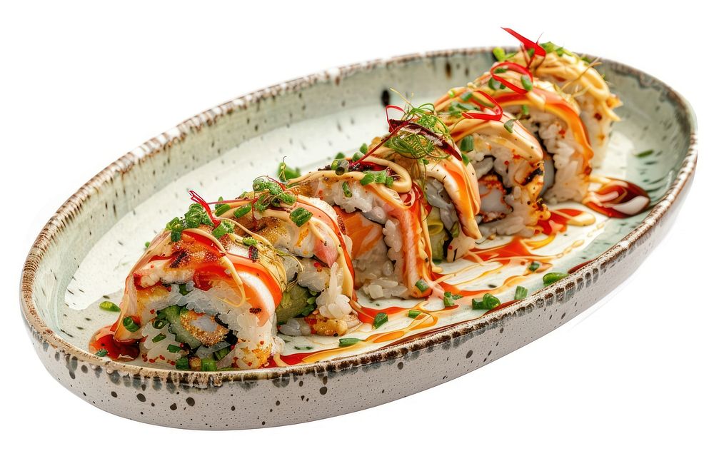 California roll sushi dish plate food.