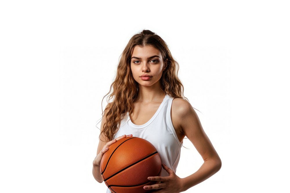 Basketball sports basketball player white background.