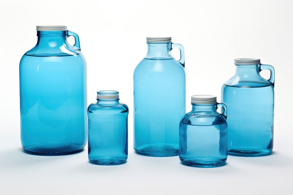 Blue gallon bottle glass jar.