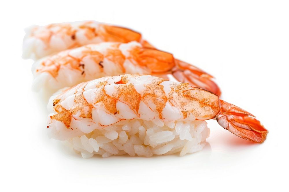 Ebi nigiri sushi seafood shrimp animal.
