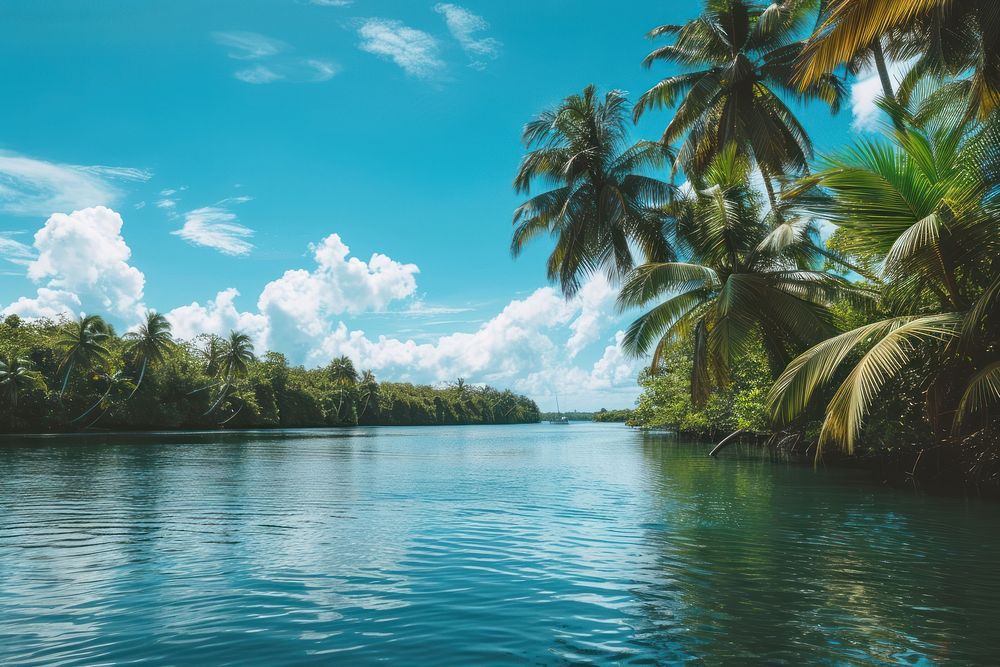 Lagoon Tropical island landscape outdoors tropical.