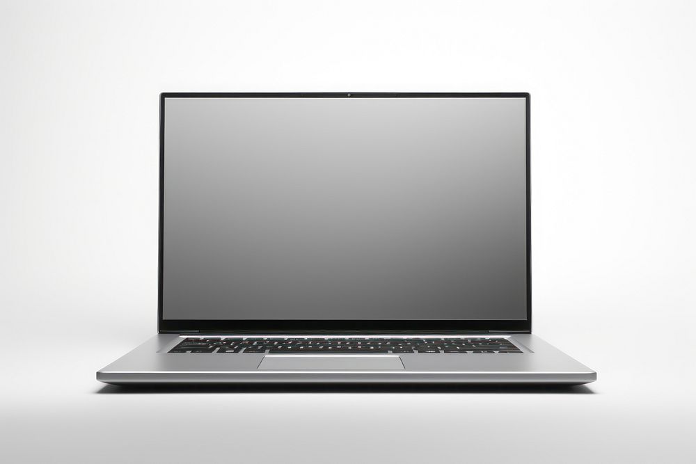 Laptop computer white background portability.