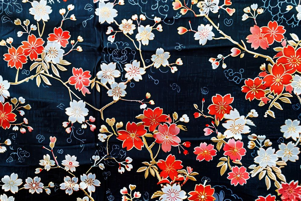 Japanese pattern backgrounds art embroidery.