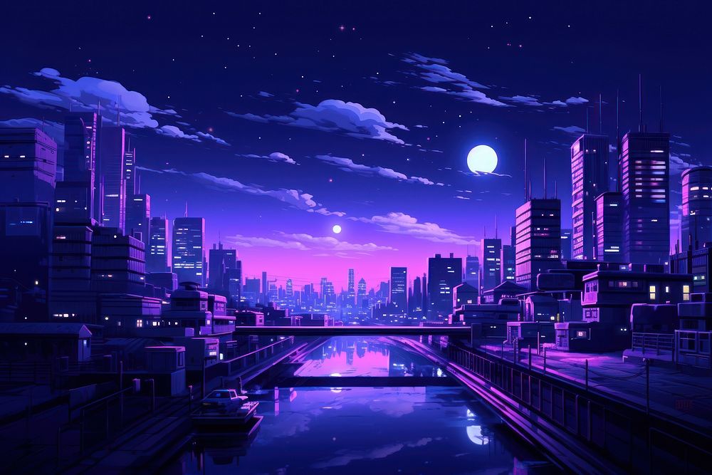 Cyberpunk citylife architecture astronomy landscape.