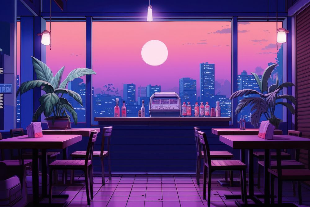 Restaurant purple chair city.