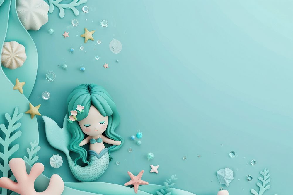 Cute marmaid background cartoon toy representation.
