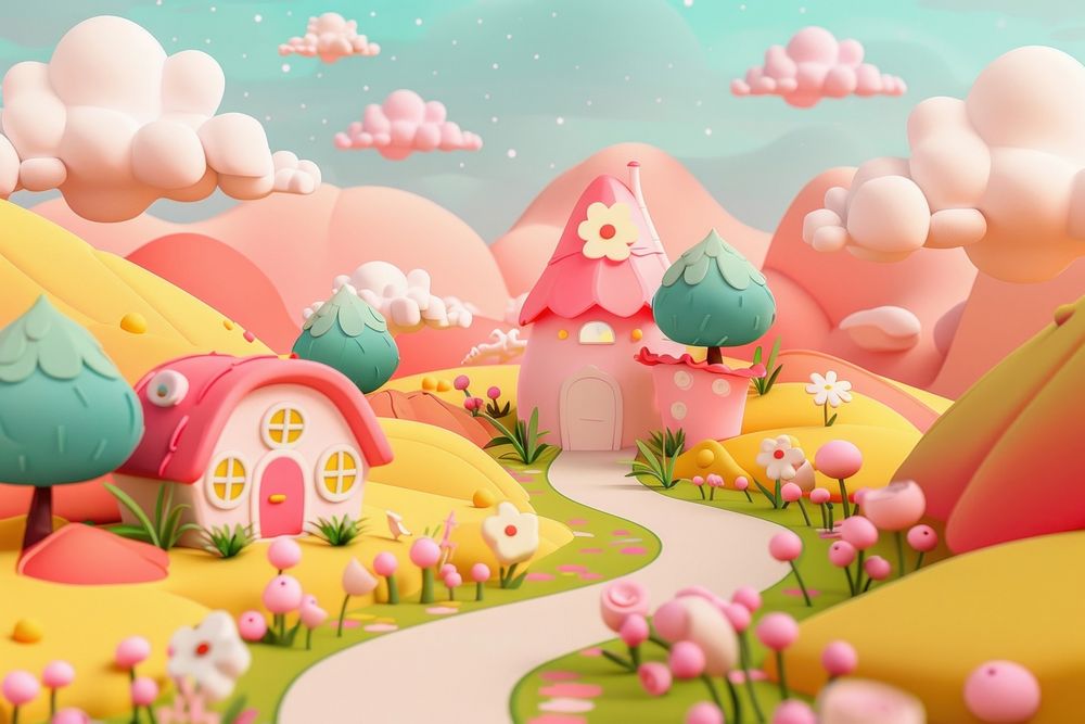Cute Natural background cartoon representation confectionery.