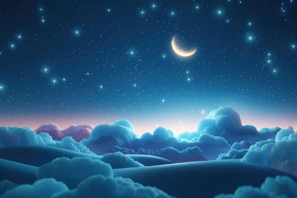 Cute night sky background landscape astronomy outdoors.