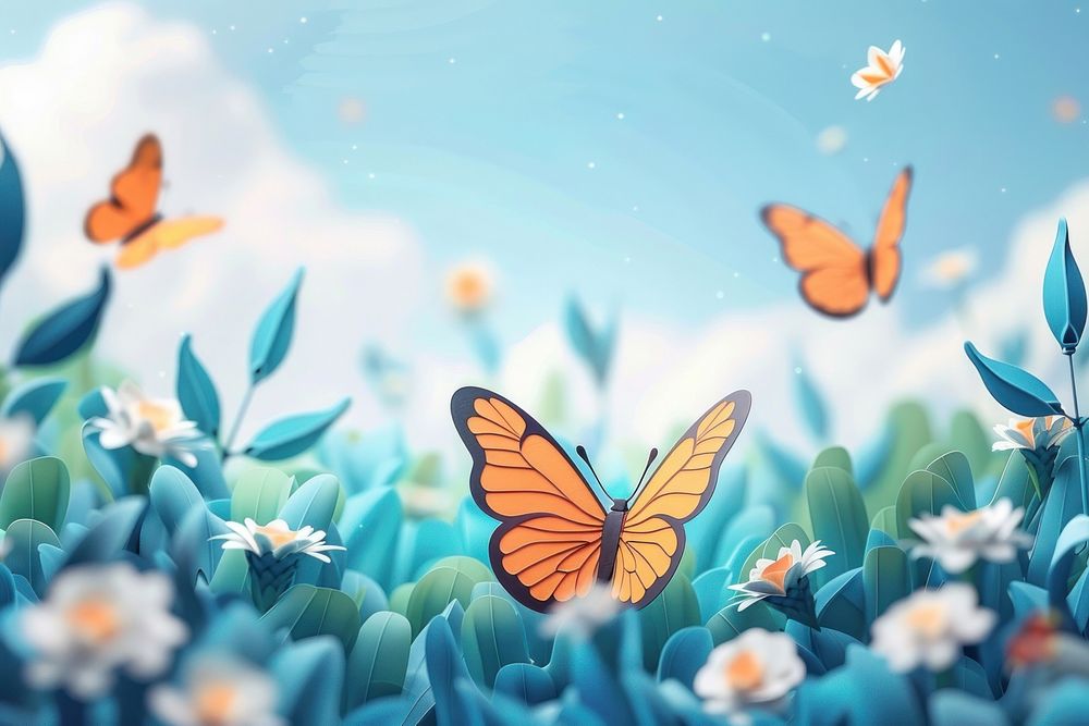 Cute butterfly background outdoors nature animal.