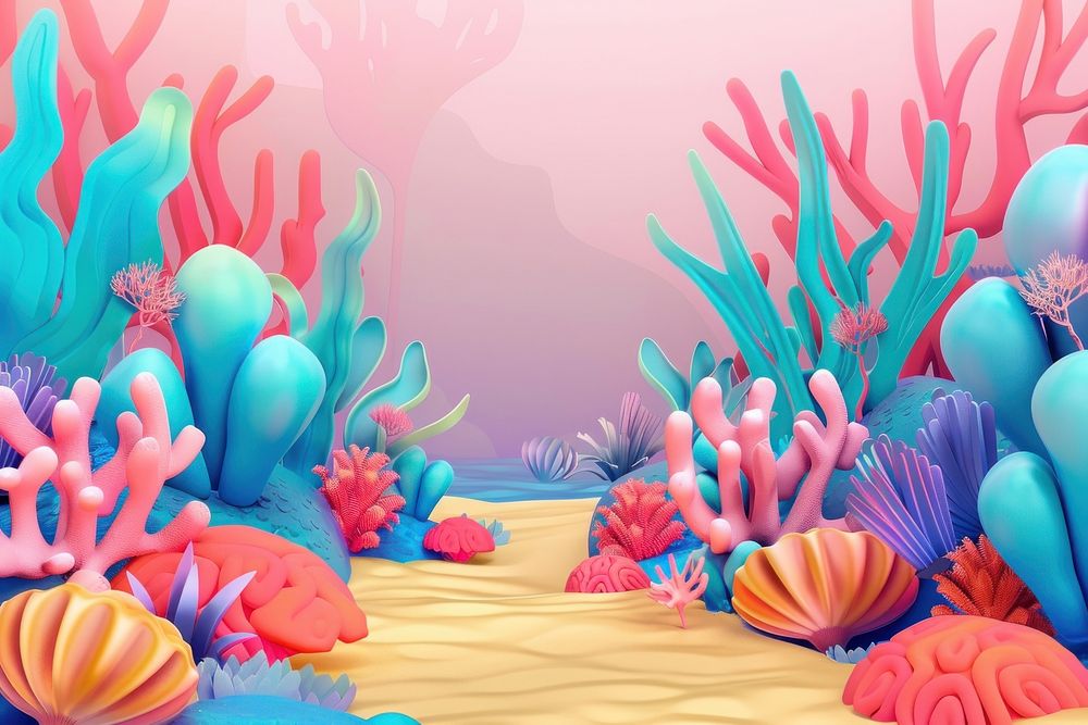 Cute coral background backgrounds outdoors cartoon.