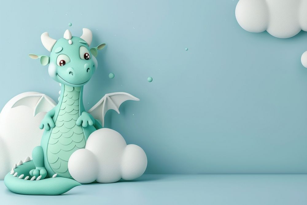 Cute dragon background cartoon representation celebration.