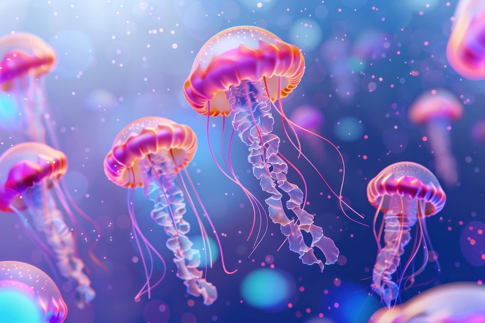 Cute jellyfish background invertebrate transparent translucent.