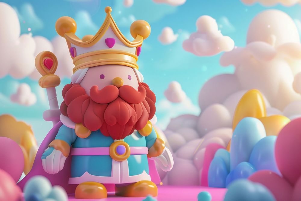 Cute king background cartoon representation confectionery.