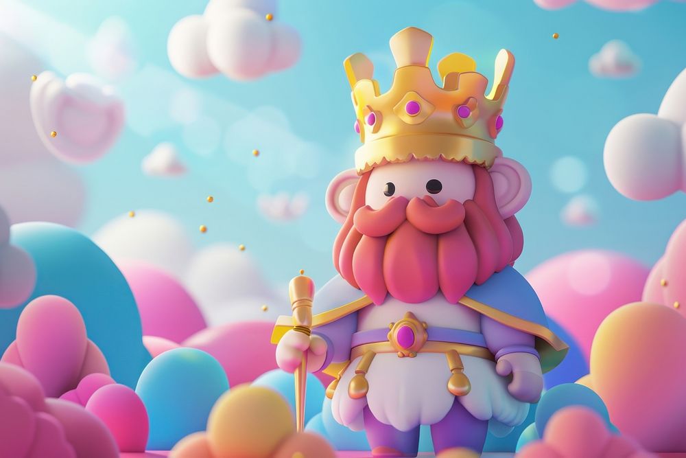 Cute king background cartoon balloon representation.