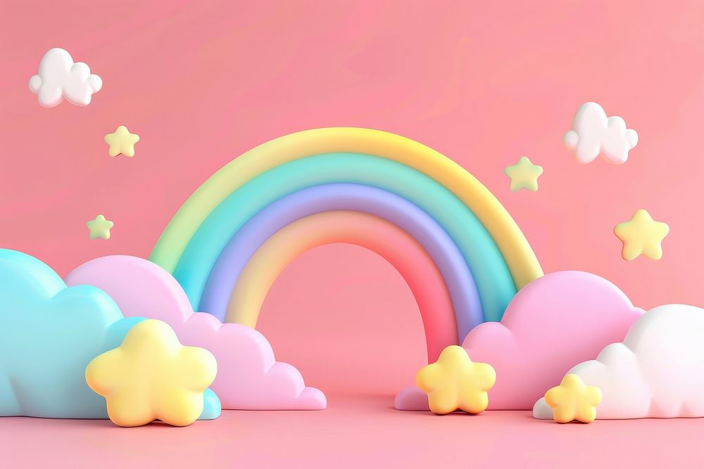 Cute rainbow background creativity decoration variation.
